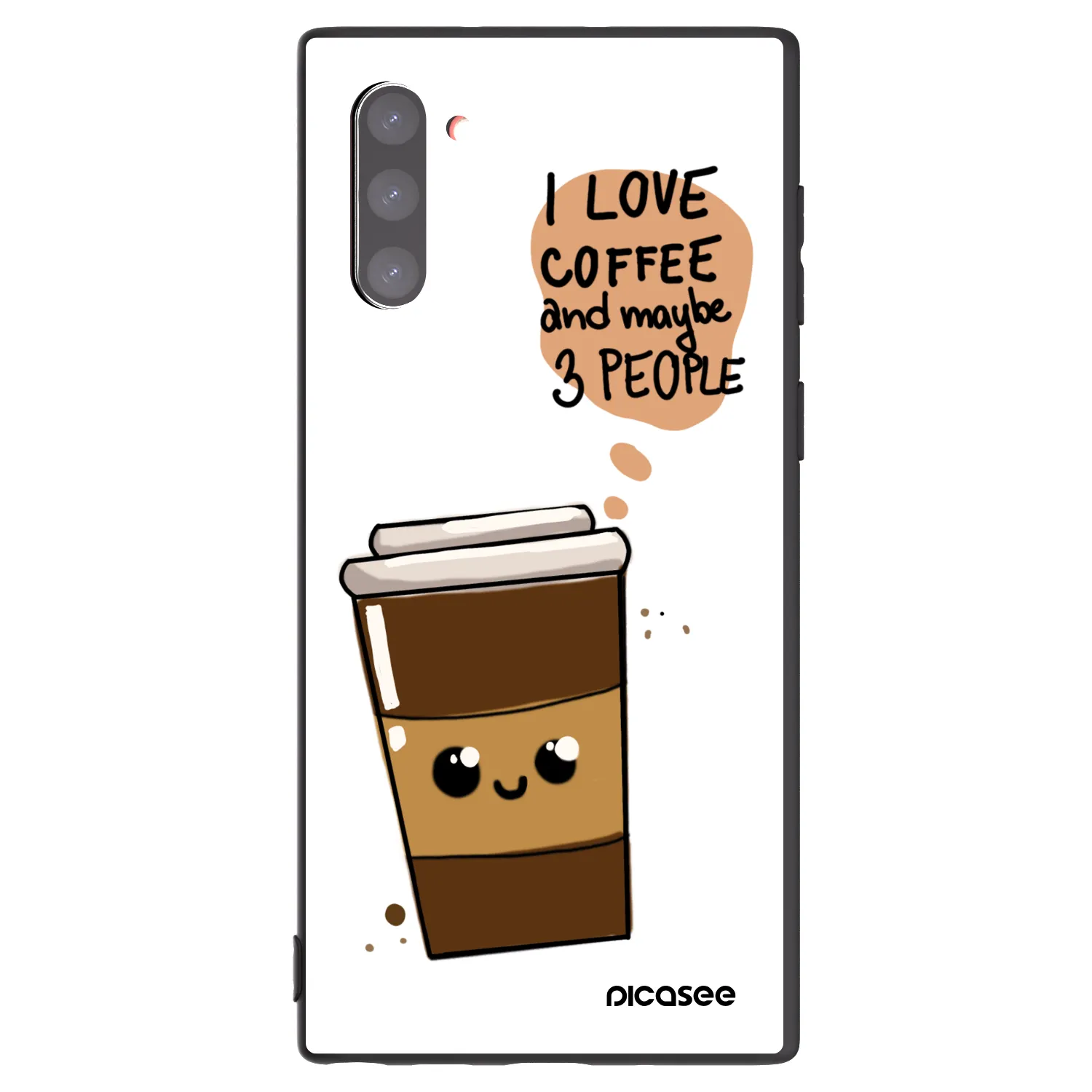 Picasee Samsung Galaxy Note 10 N970F Hülle - Schwarzes Silikon - Cute coffee