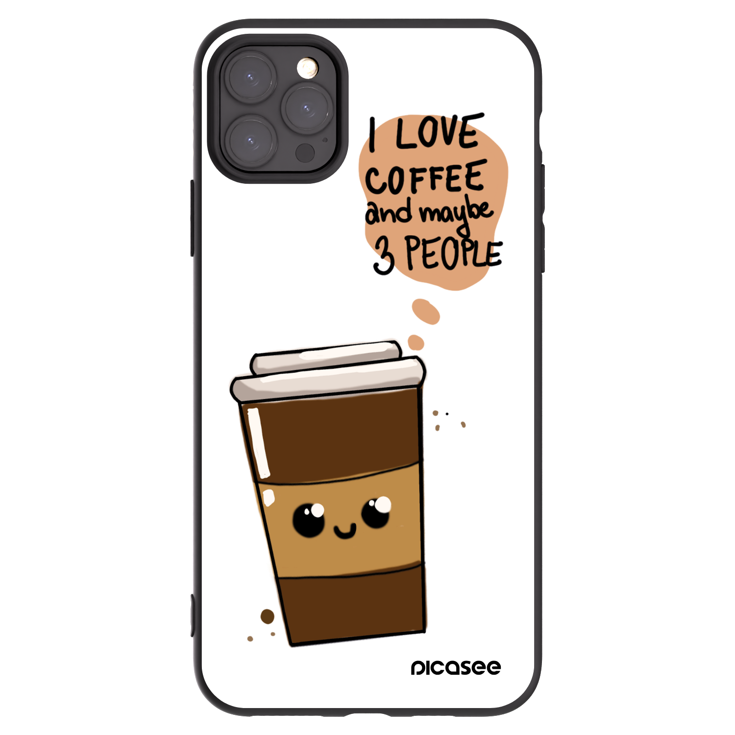 Picasee Apple iPhone 11 Pro Max Hülle - Schwarzes Silikon - Cute coffee