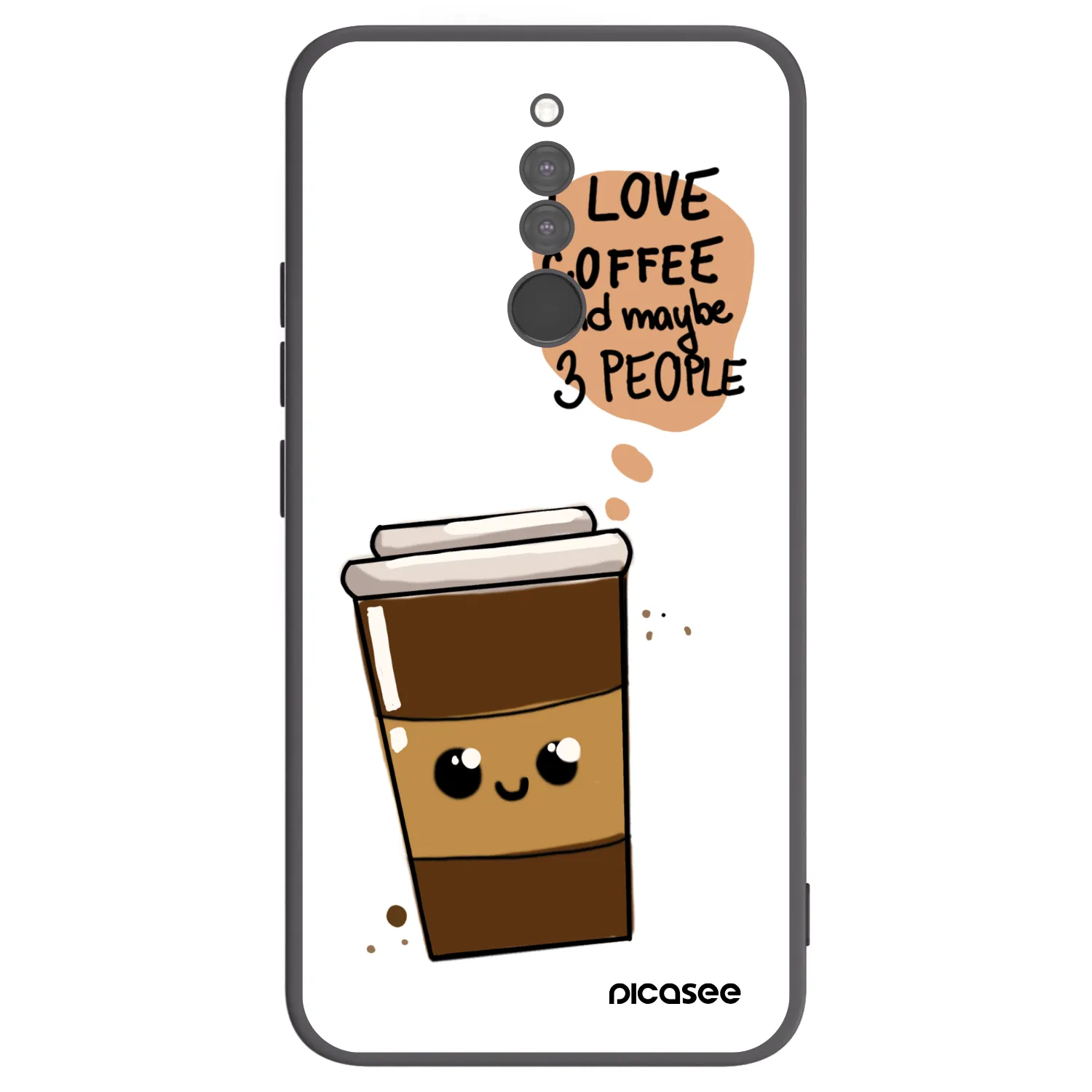 Picasee Xiaomi Redmi 8 Hülle - Schwarzes Silikon - Cute coffee