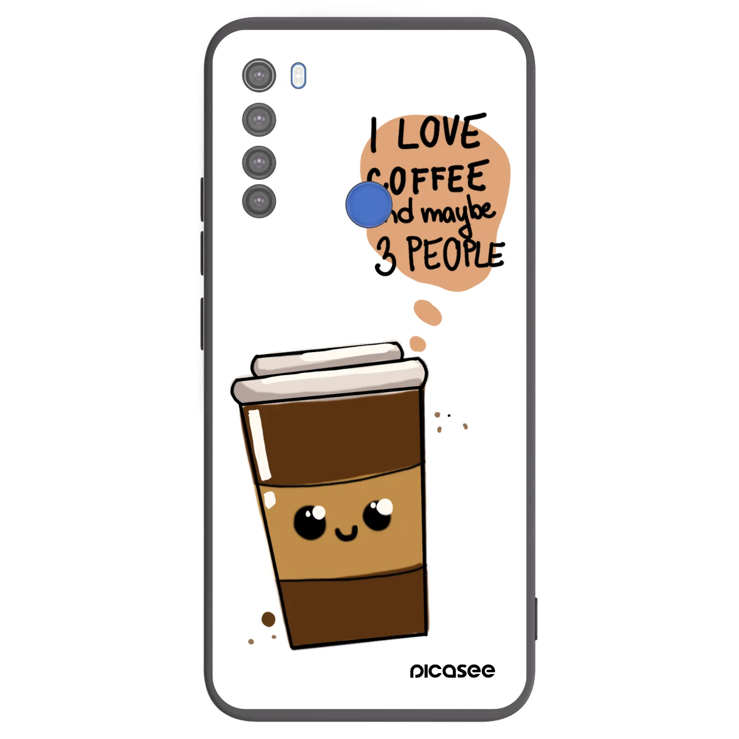 Picasee Xiaomi Redmi Note 8T Hülle - Schwarzes Silikon - Cute coffee