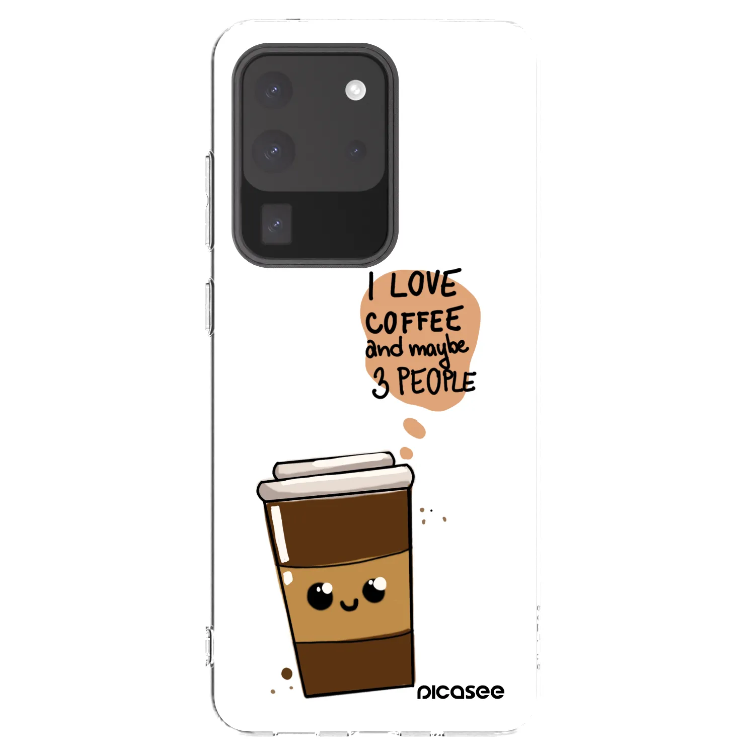 Picasee Samsung Galaxy S20 Ultra 5G G988F Hülle - Transparentes Silikon - Cute coffee