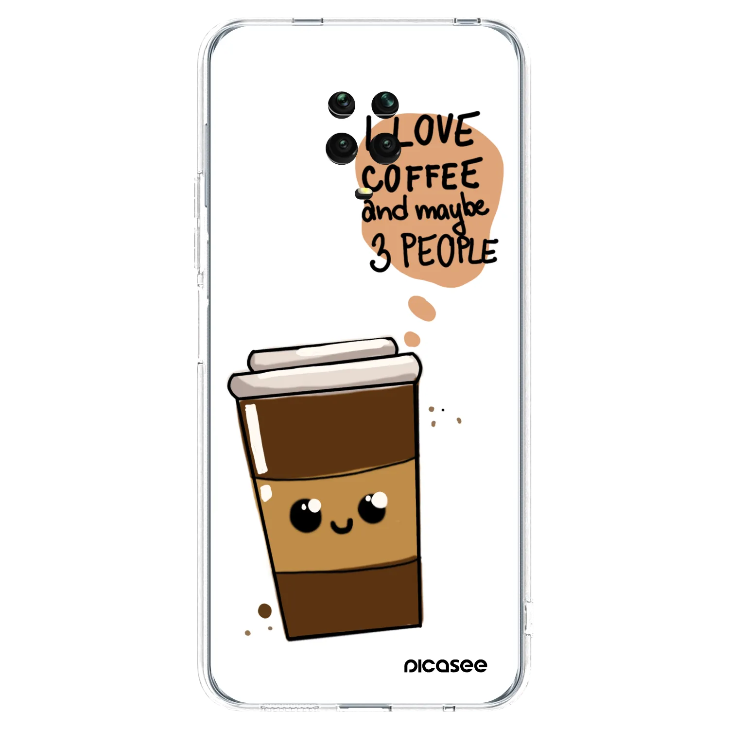Picasee Xiaomi Redmi Note 9 Pro Hülle - Transparentes Silikon - Cute coffee