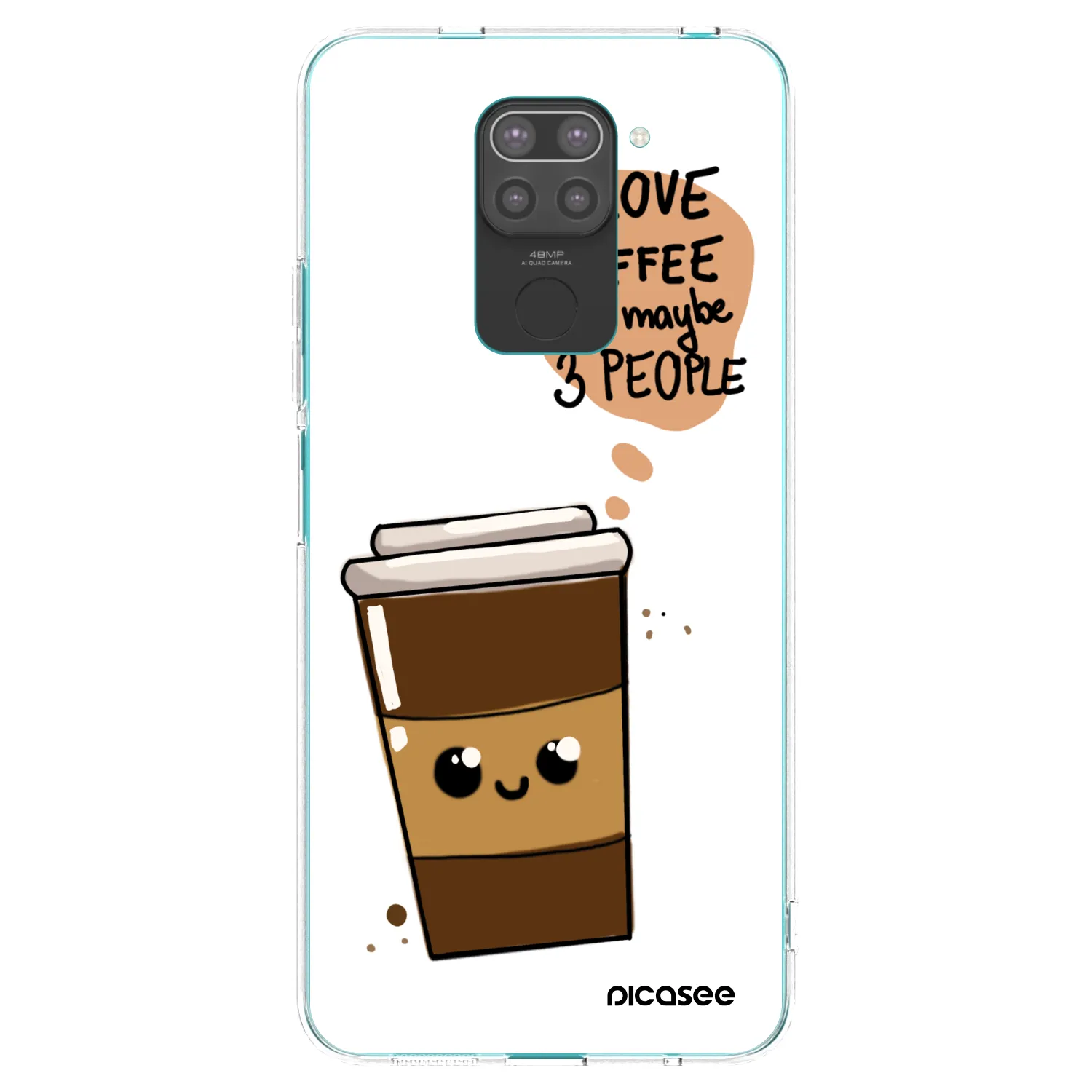 Picasee Xiaomi Redmi Note 9 Hülle - Schwarzes Silikon - Cute coffee