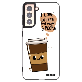 Picasee Samsung Galaxy S21 5G G991B Hülle - Schwarzes Silikon - Cute coffee