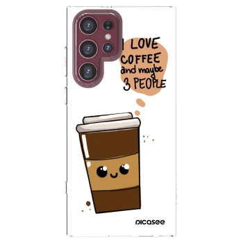 Picasee Samsung Galaxy S22 Ultra 5G Hülle - Transparentes Silikon - Cute coffee