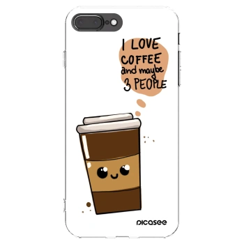 Picasee Apple iPhone 8 Plus Hülle - Transparentes Silikon - Cute coffee