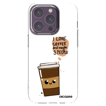 Picasee Apple iPhone 14 Pro Hülle - Transparentes Silikon - Cute coffee