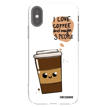 Picasee Apple iPhone X/XS Hülle - Transparentes Silikon - Cute coffee