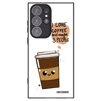 Picasee Samsung Galaxy S23 Ultra 5G Hülle - Schwarzes Silikon - Cute coffee