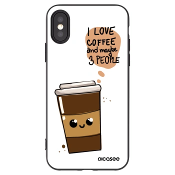 Picasee Apple iPhone X/XS Hülle - Schwarzes Silikon - Cute coffee