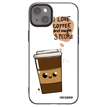 Picasee Apple iPhone 15 Plus Hülle - Schwarzes Silikon - Cute coffee