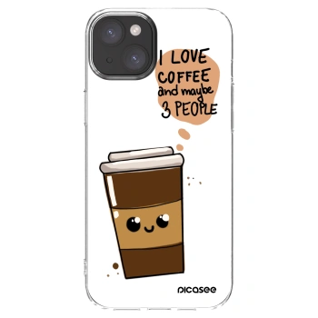 Picasee Apple iPhone 15 Plus Hülle - Transparentes Silikon - Cute coffee