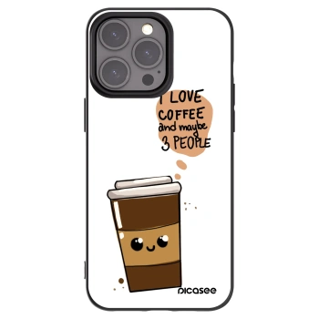 Picasee Apple iPhone 15 Pro Max Hülle - Schwarzes Silikon - Cute coffee