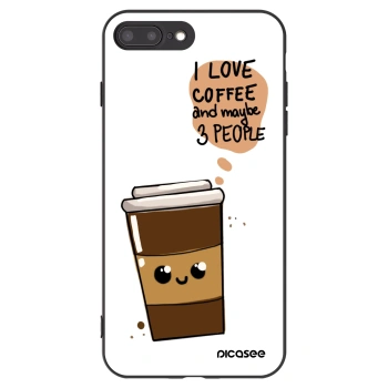 Picasee Apple iPhone 8 Plus Hülle - Schwarzes Silikon - Cute coffee