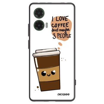 Picasee Motorola Moto G35 5G Hülle - Schwarzes Silikon - Cute coffee