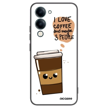 Picasee Vivo Y29s 5G Hülle - Schwarzes Silikon - Cute coffee