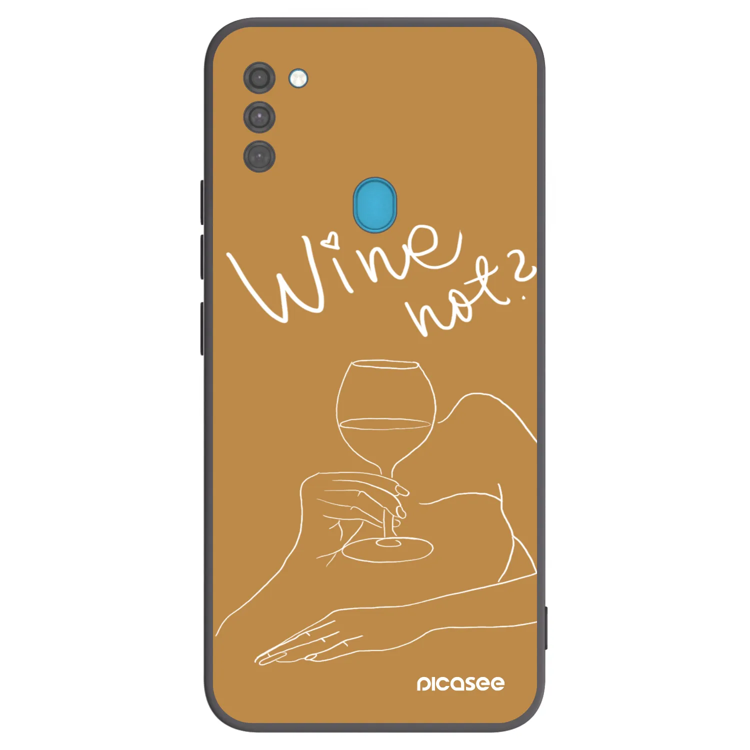 Picasee Samsung Galaxy M11 Hülle - Schwarzes Silikon - Wine not