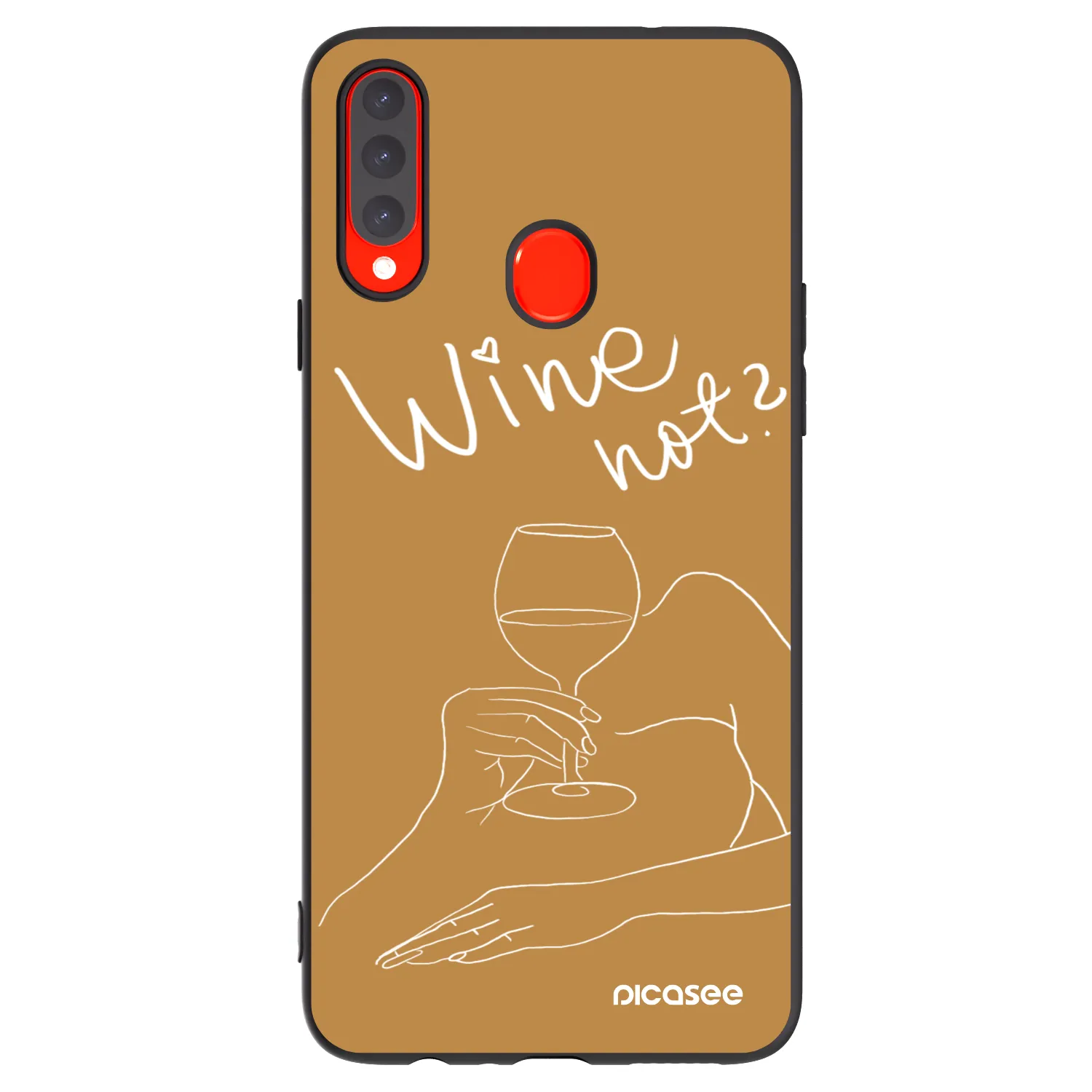 Picasee Samsung Galaxy A20s Hülle - Schwarzes Silikon - Wine not
