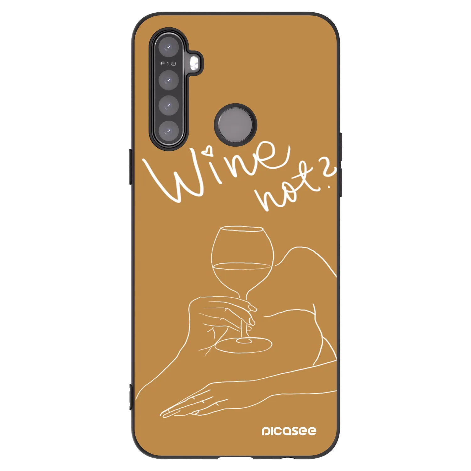 Picasee Realme 5 Hülle - Schwarzes Silikon - Wine not