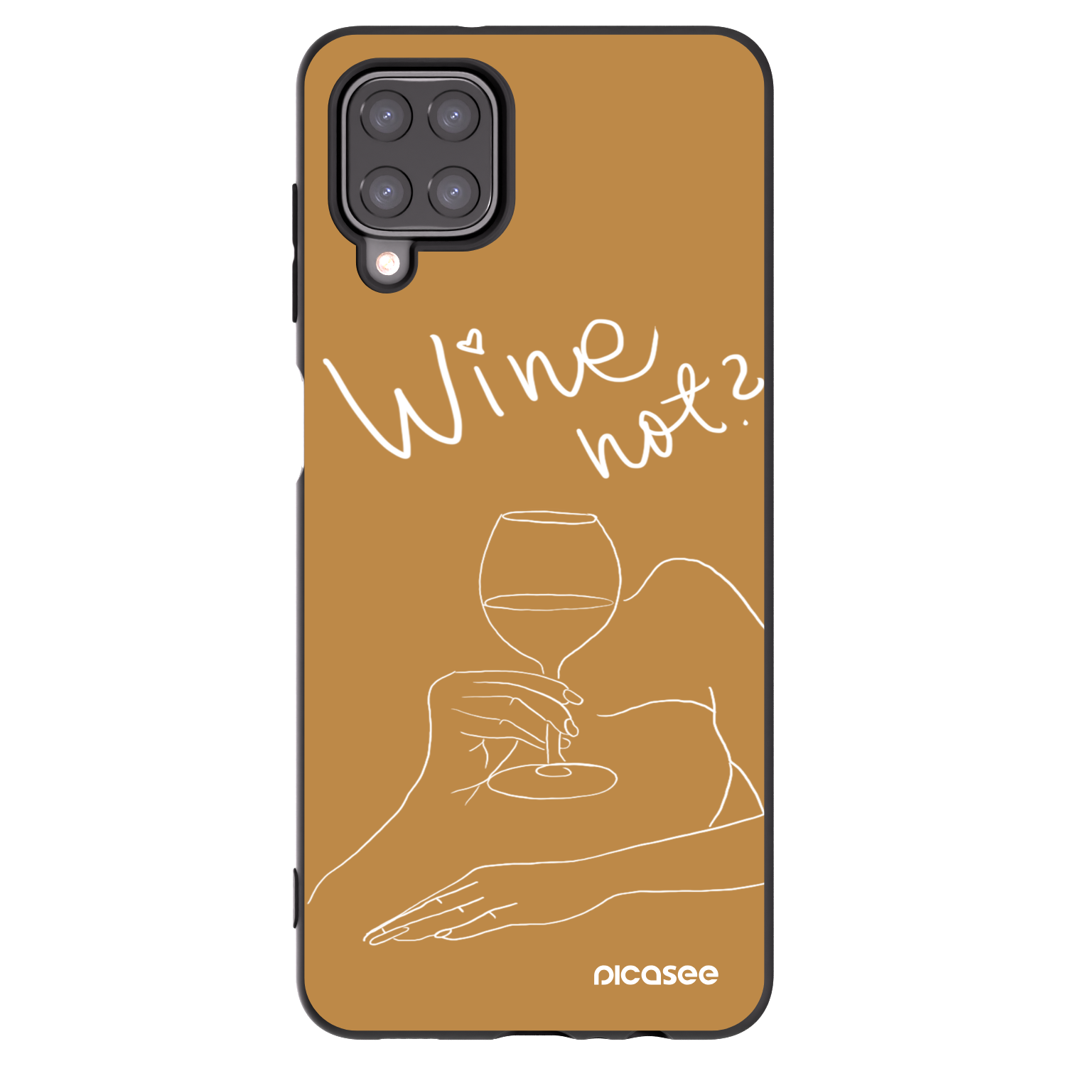 Picasee Samsung Galaxy A12 A125F Hülle - Schwarzes Silikon - Wine not