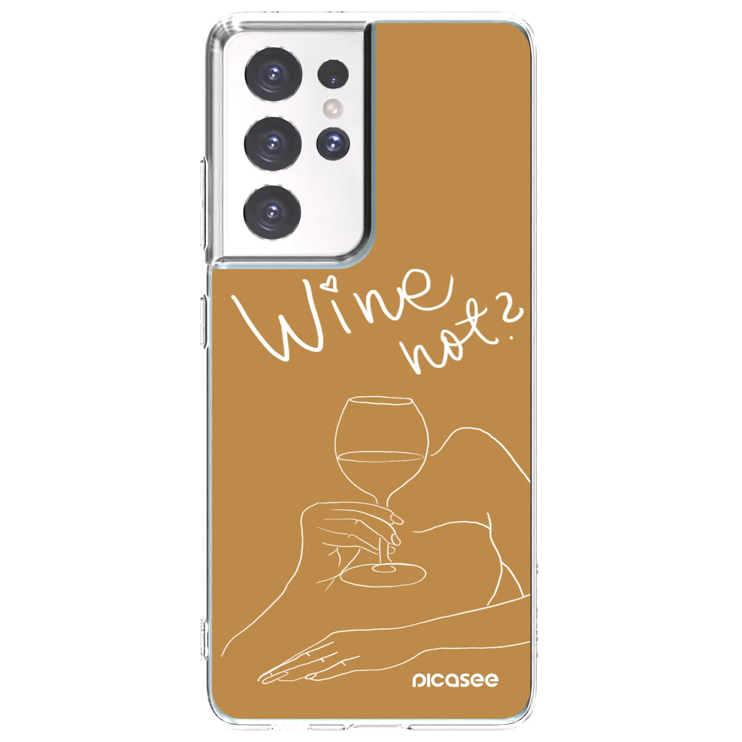 Picasee Samsung Galaxy S21 Ultra 5G G998B Hülle - Transparentes Silikon - Wine not