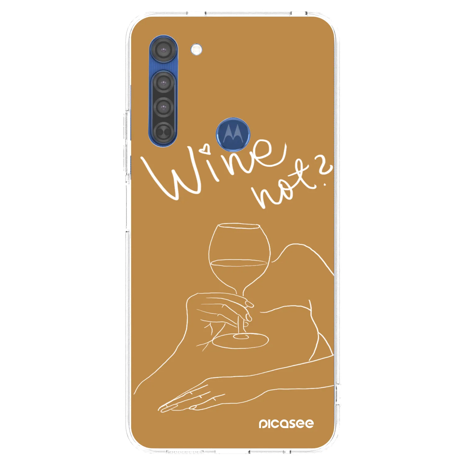Picasee Motorola Moto G8 Hülle - Transparentes Silikon - Wine not