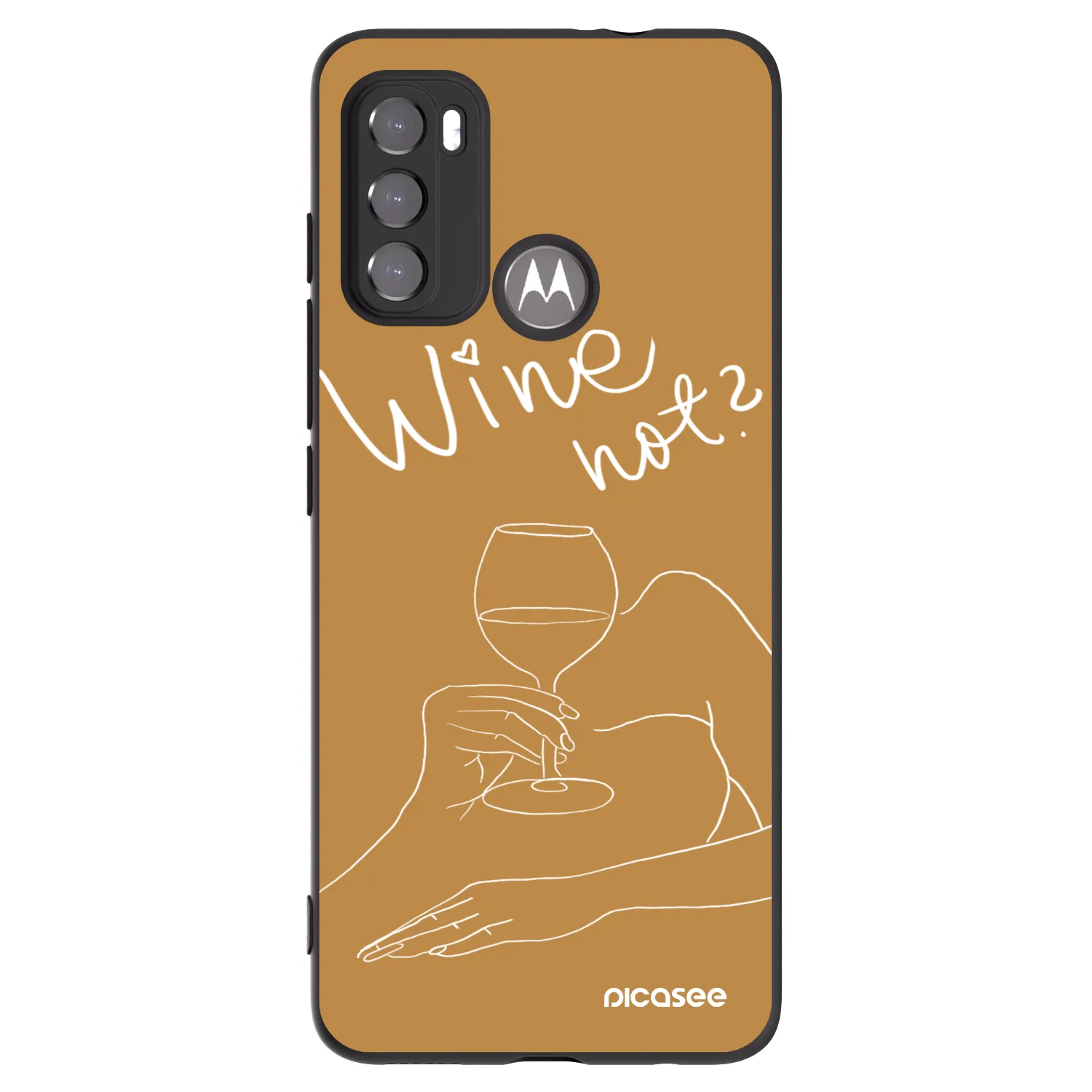 Picasee Motorola Moto G60 Hülle - Schwarzes Silikon - Wine not