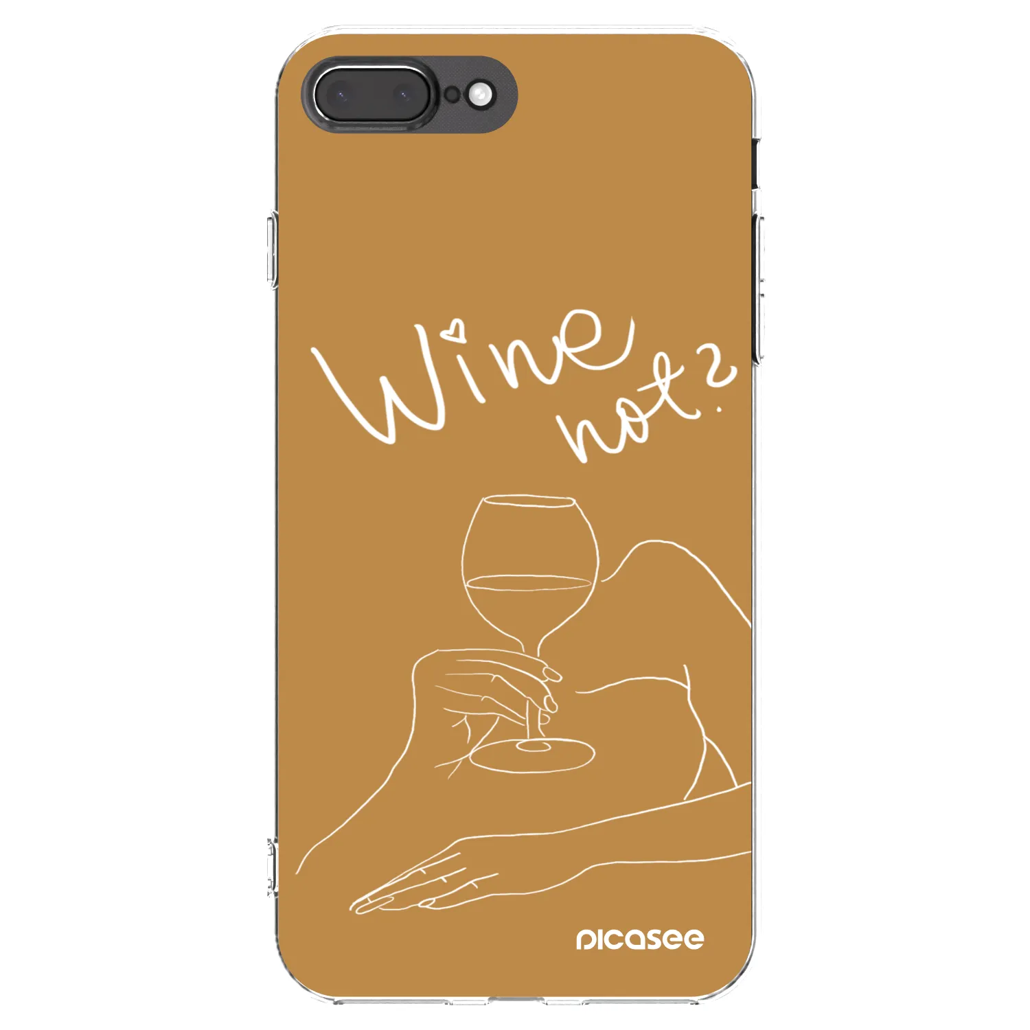 Picasee Apple iPhone 7 Plus Hülle - Transparentes Silikon - Wine not