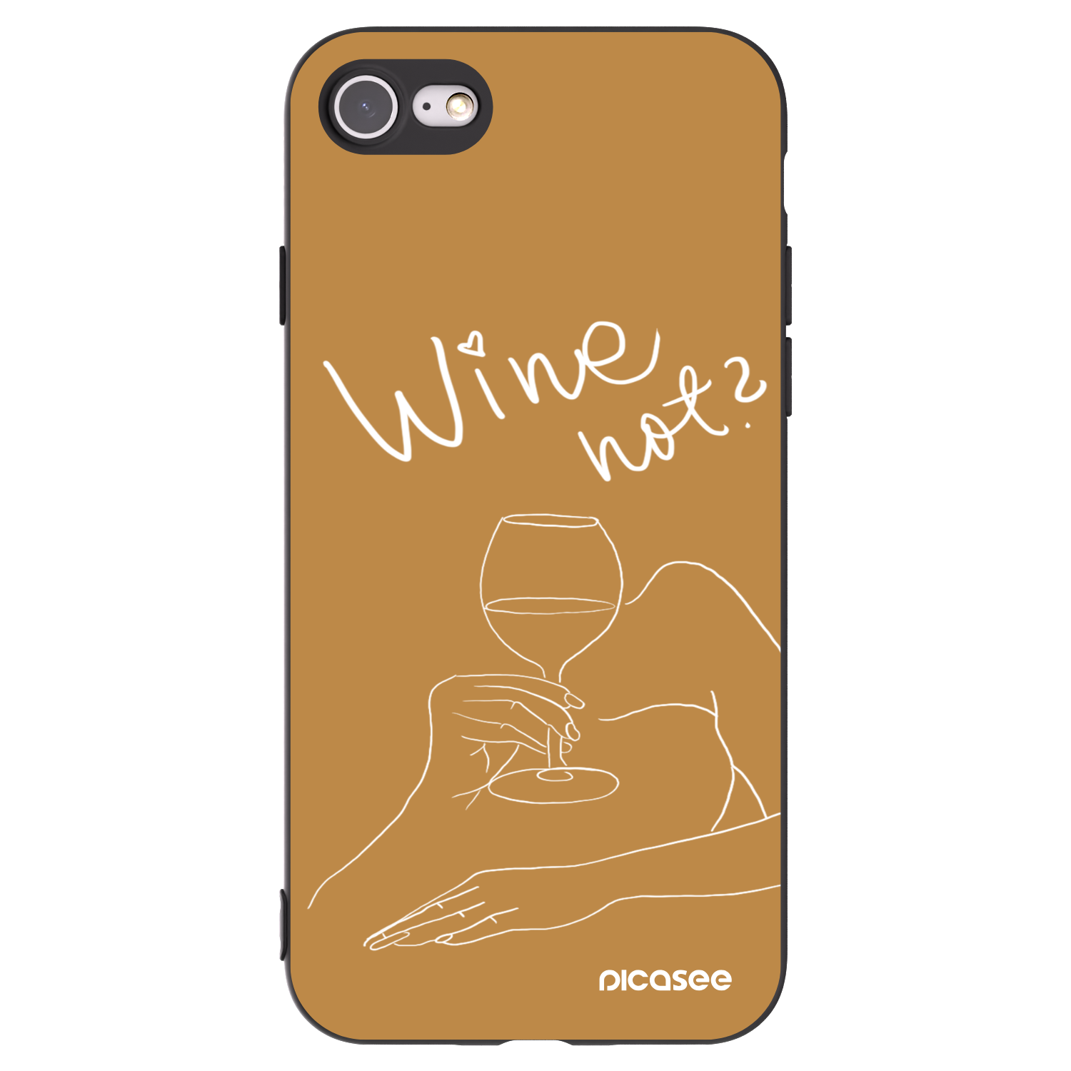 Picasee Apple iPhone SE 2022 Hülle - Schwarzes Silikon - Wine not