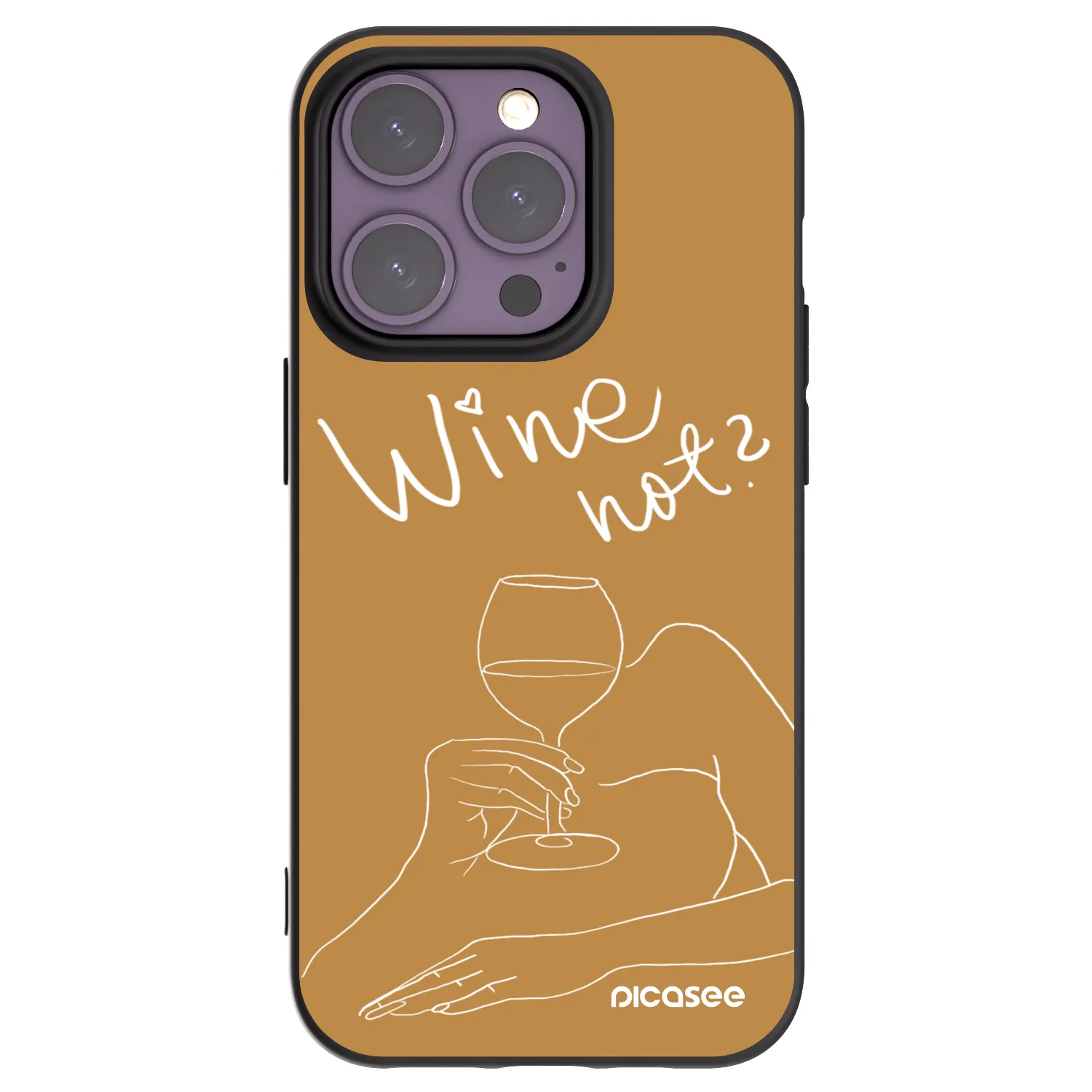 Picasee Apple iPhone 14 Pro Hülle - Schwarzes Silikon - Wine not