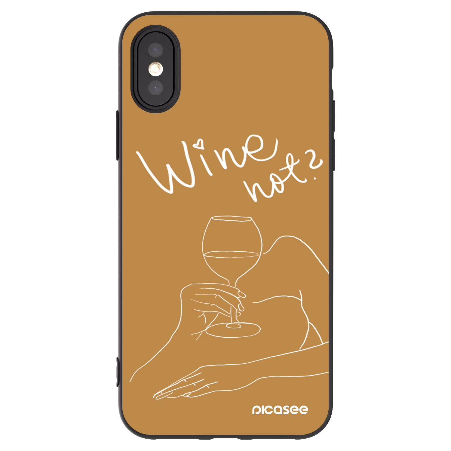 Picasee Apple iPhone X/XS Hülle - Schwarzes Silikon - Wine not