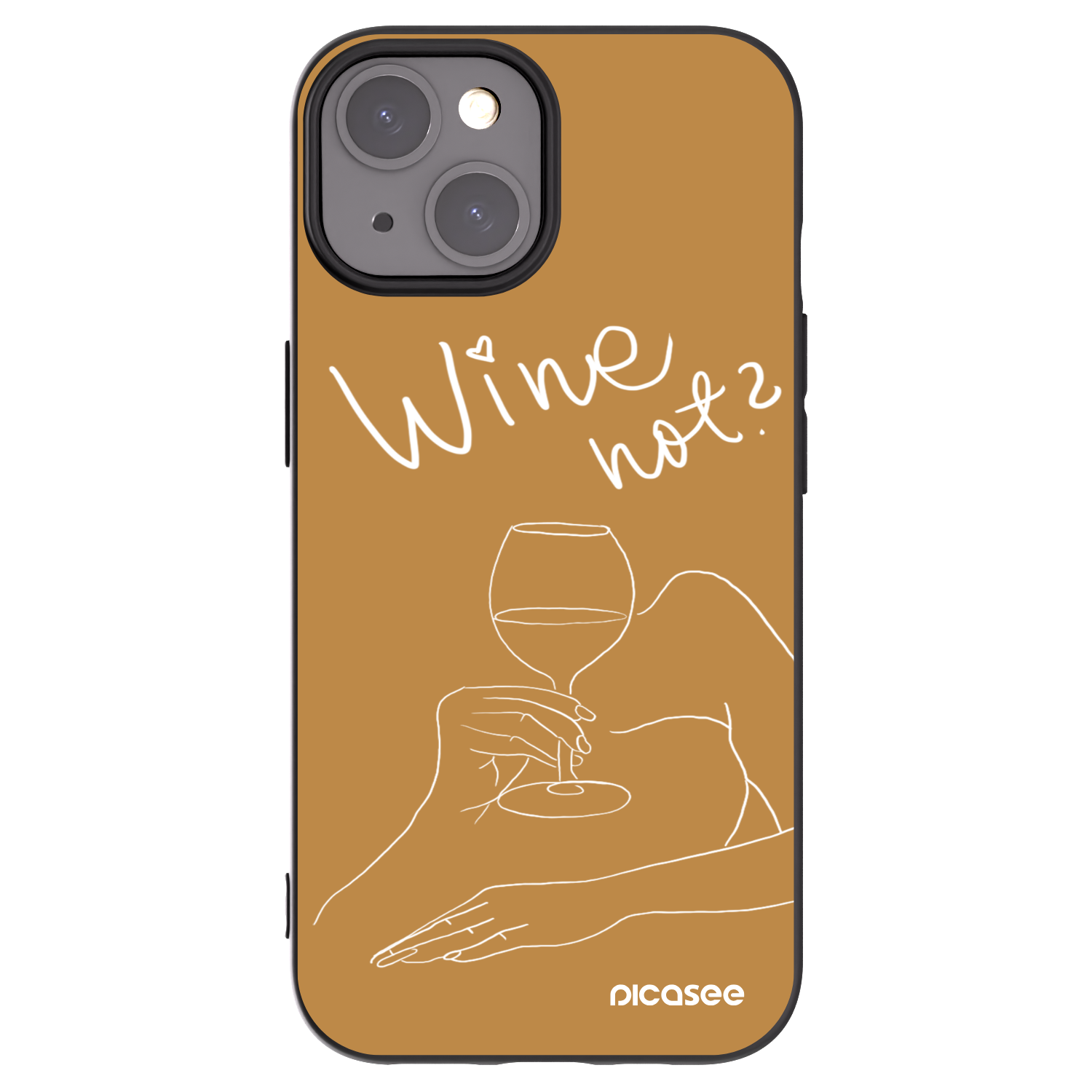 Picasee Apple iPhone 15 Hülle - Schwarzes Silikon - Wine not