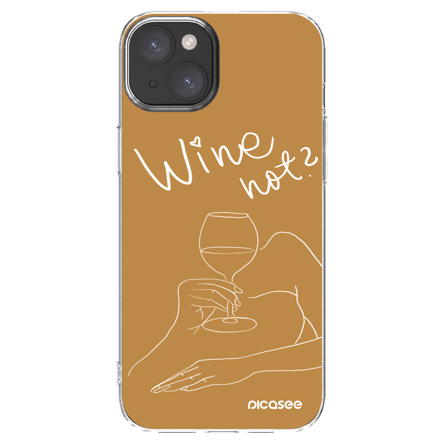 Picasee Apple iPhone 15 Plus Hülle - Transparentes Silikon - Wine not