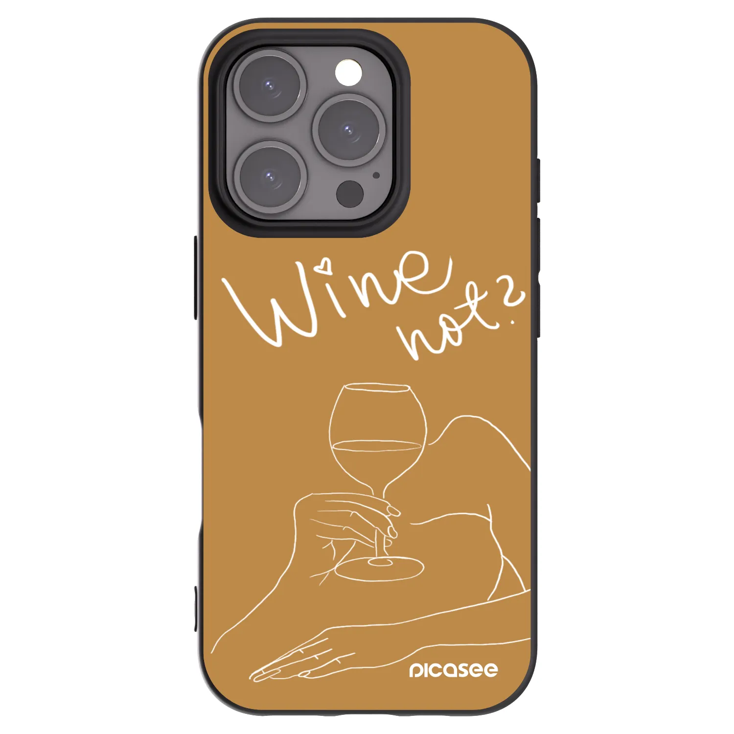 Picasee Apple iPhone 16 Pro Hülle - Schwarzes Silikon - Wine not