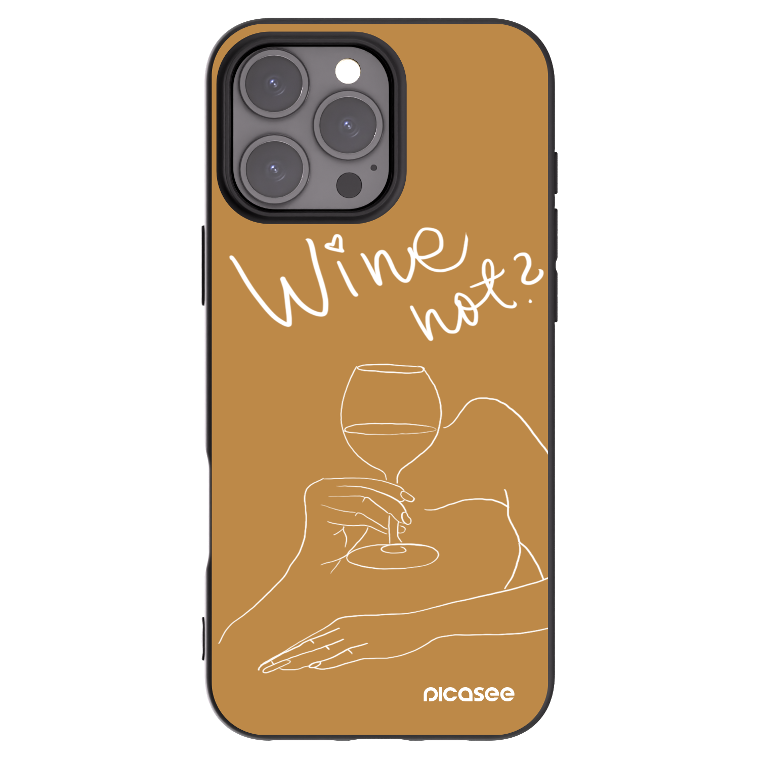 Picasee Apple iPhone 16 Pro Max Hülle - Schwarzes Silikon - Wine not