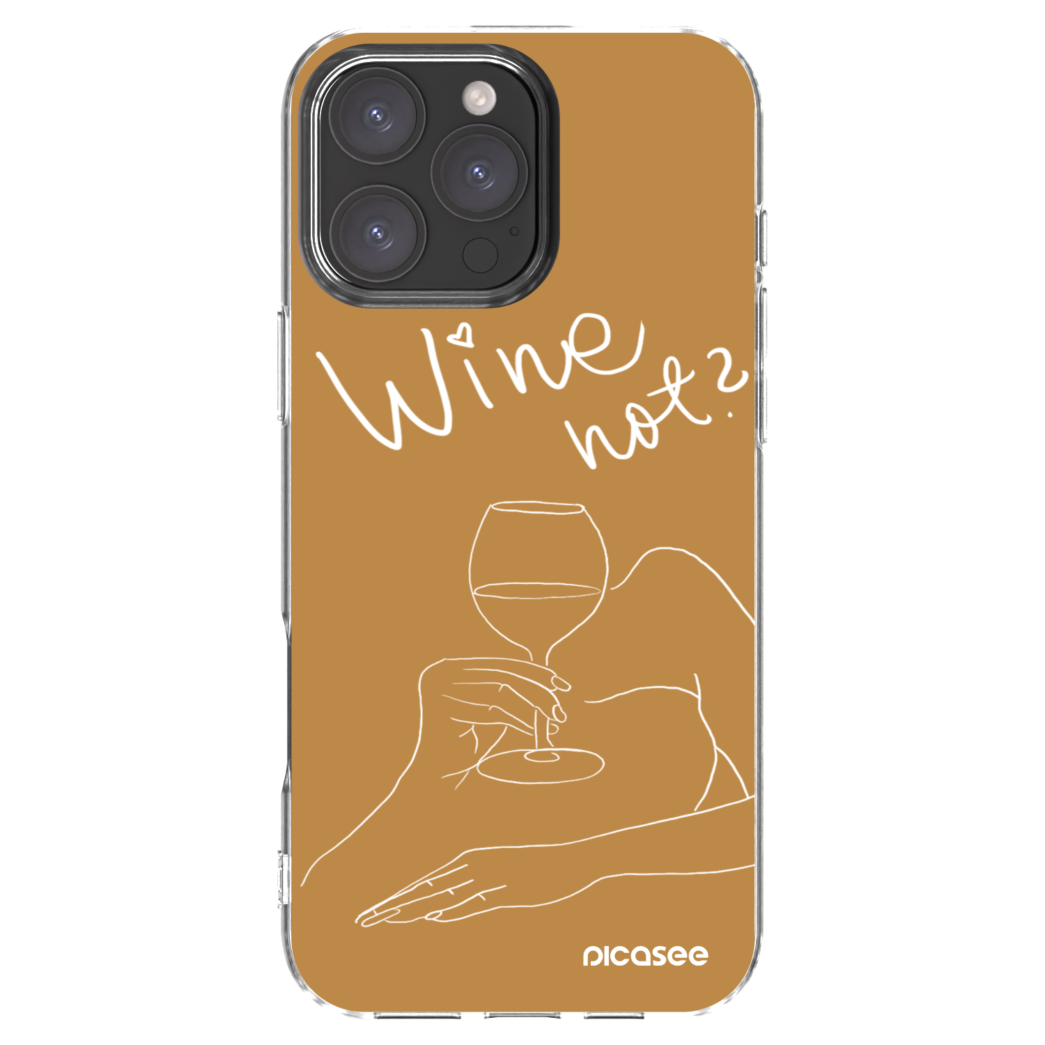 Picasee Apple iPhone 16 Pro Max Hülle - Transparentes Silikon - Wine not