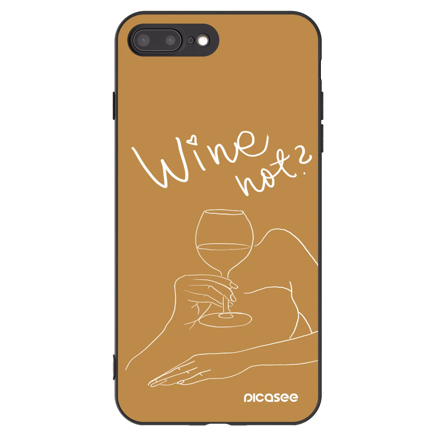 Picasee Apple iPhone 7 Plus Hülle - Schwarzes Silikon - Wine not