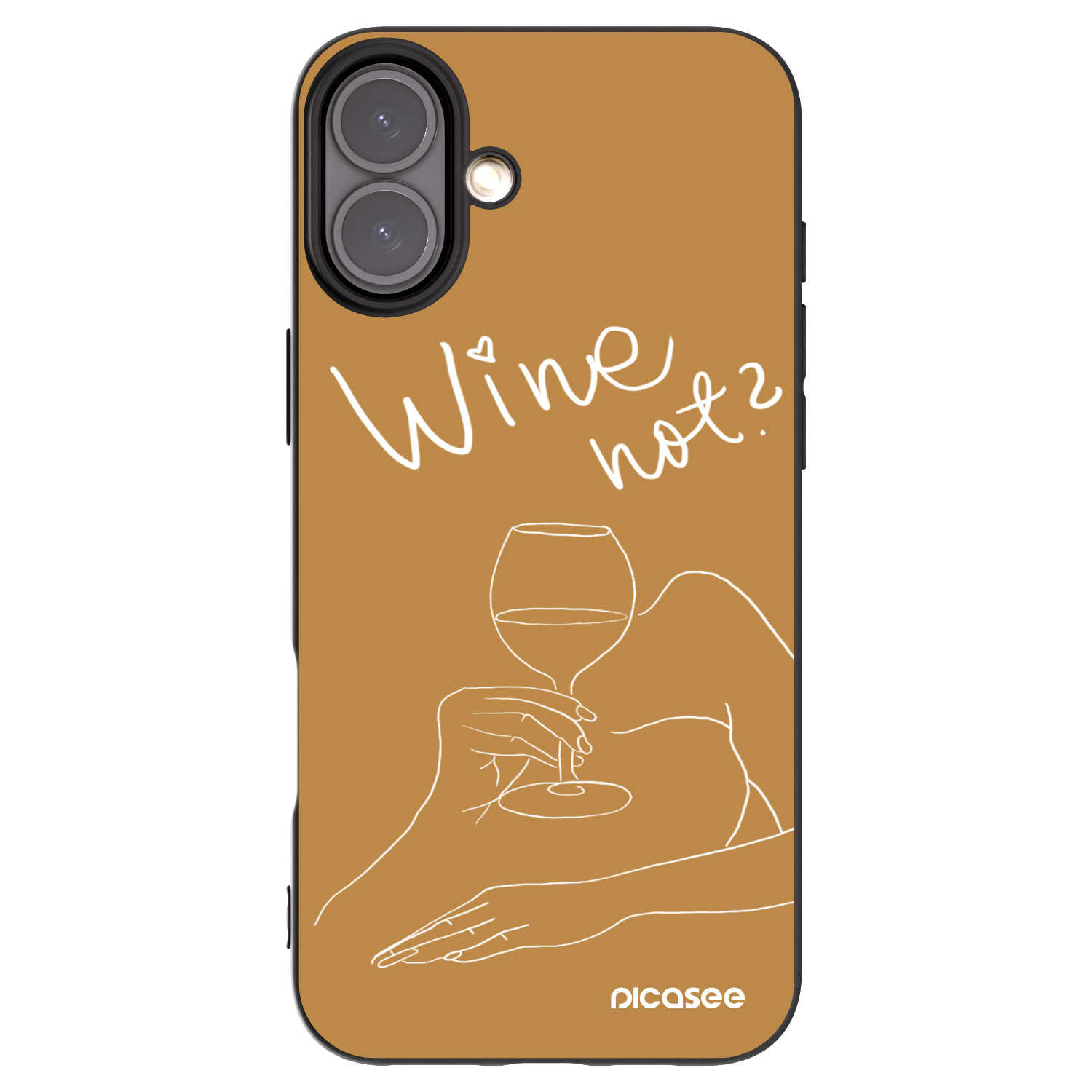 Picasee Apple iPhone 16 Plus Hülle - Schwarzes Silikon - Wine not
