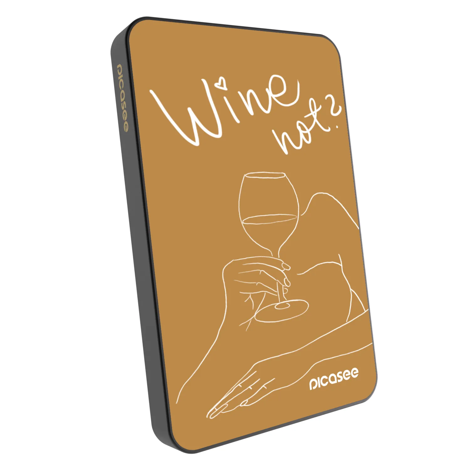 Picasee Powerbank mit MagSafe 5 000 mAh Grau - Wine not