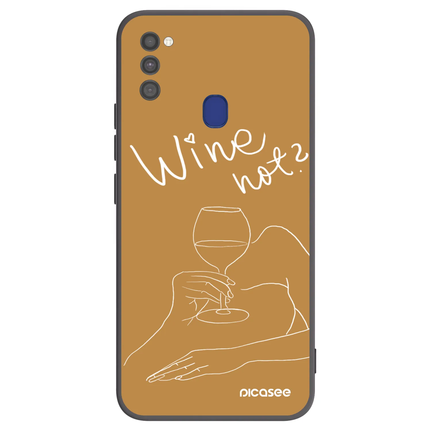 Picasee Samsung Galaxy M21 M215F Hülle - Schwarzes Silikon - Wine not