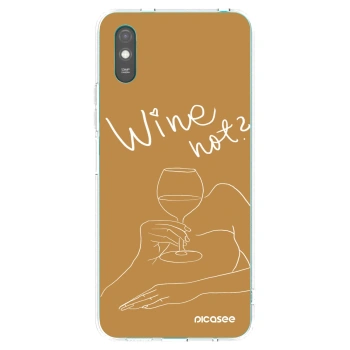 Picasee Xiaomi Redmi 9A Hülle - Transparentes Silikon - Wine not