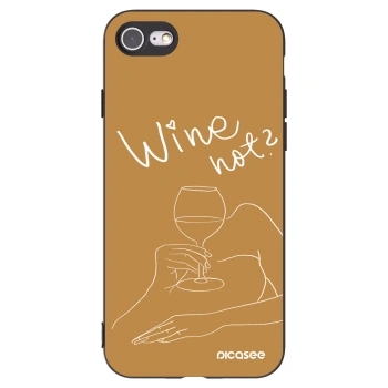 Picasee Apple iPhone SE 2022 Hülle - Schwarzes Silikon - Wine not