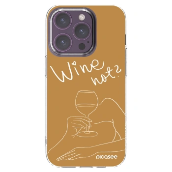 Picasee Apple iPhone 14 Pro Hülle - Transparentes Silikon - Wine not