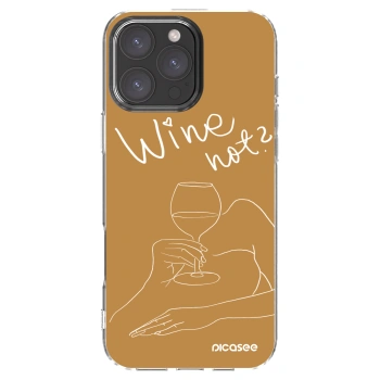 Picasee Apple iPhone 16 Pro Max Hülle - Transparentes Silikon - Wine not