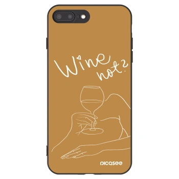 Picasee Apple iPhone 7 Plus Hülle - Schwarzes Silikon - Wine not