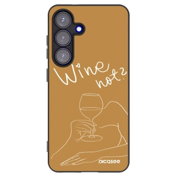 Picasee Samsung Galaxy S25 5G Hülle - Schwarzes Silikon - Wine not