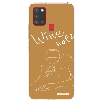 Picasee Samsung Galaxy A21s Hülle - Transparentes Silikon - Wine not