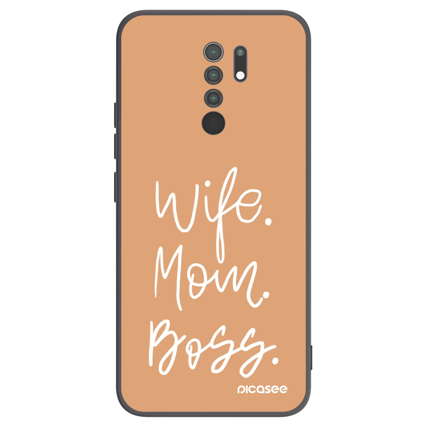 Picasee Xiaomi Redmi 9 Hülle - Schwarzes Silikon - Boss Mama