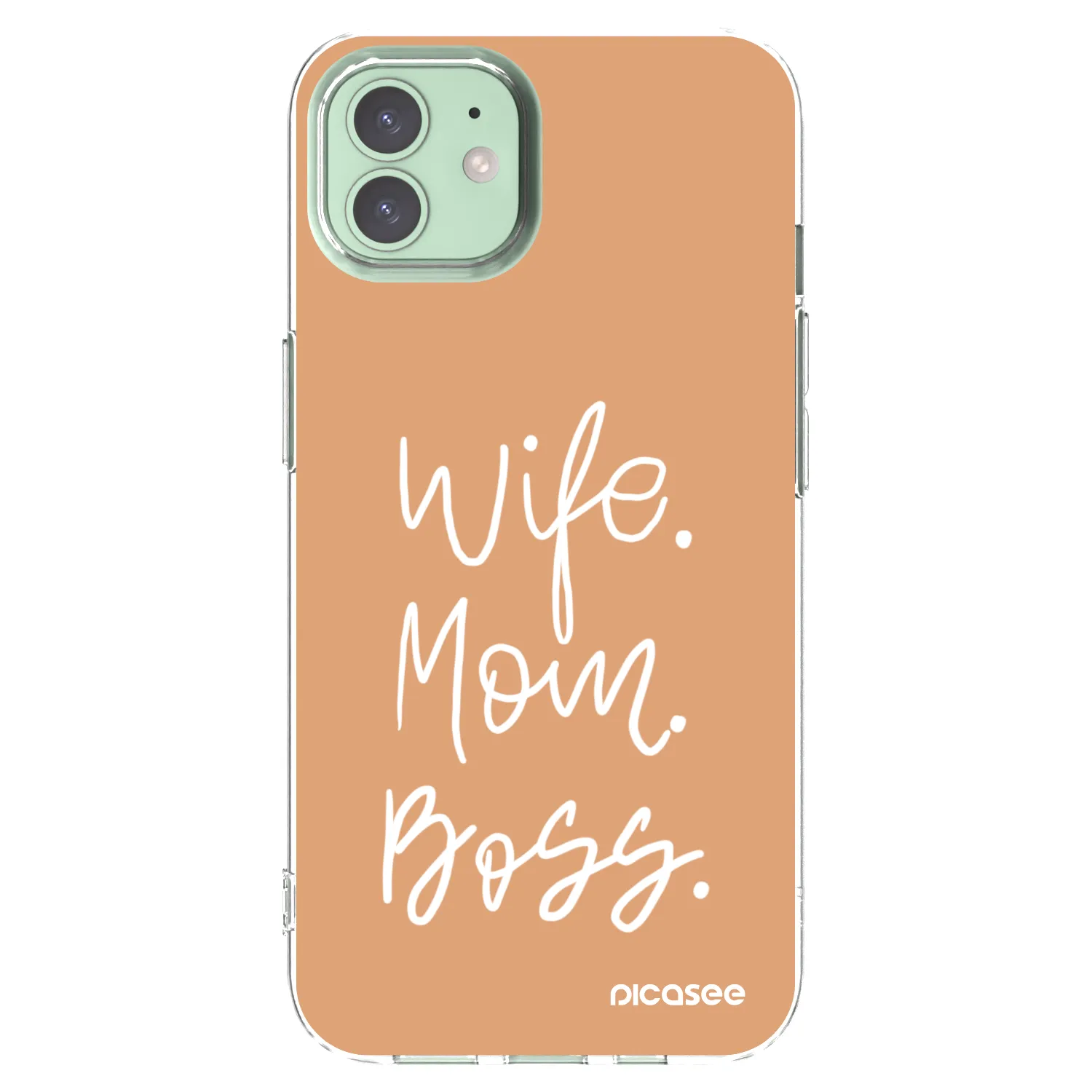 Picasee Apple iPhone 12 Hülle - Transparentes Silikon - Boss Mama