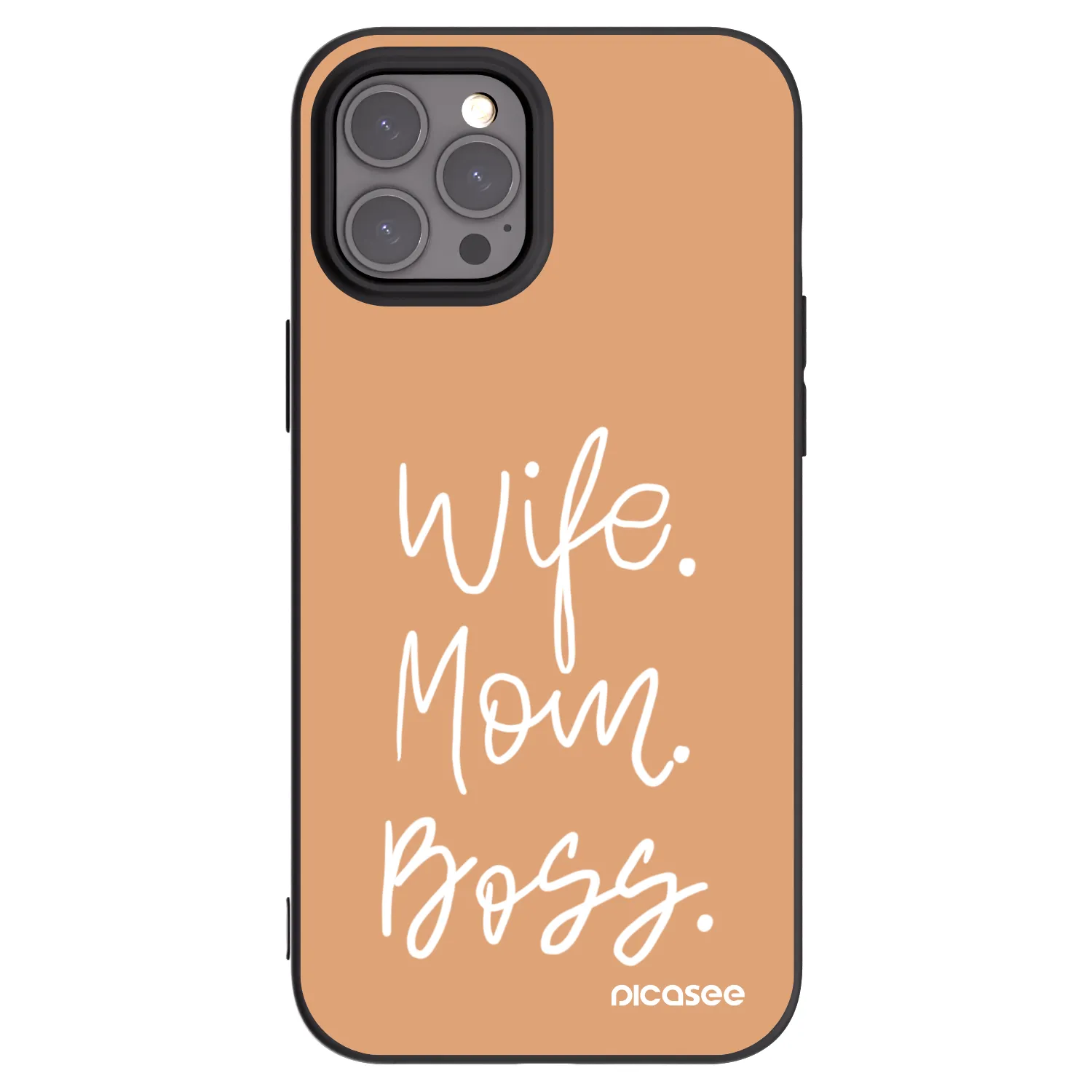 Picasee Apple iPhone 12 Pro Max Hülle - Schwarzes Silikon - Boss Mama
